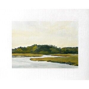 8x10 Original Oil Seascape Painting Marsh Lowcountry Sunset Coastal Art Signed